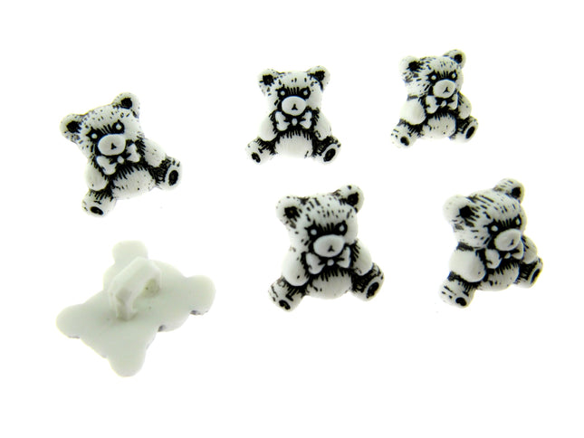 Pastel Teddy Bear Buttons Etched Buttons With Shank 15mm 7 Colours CN9