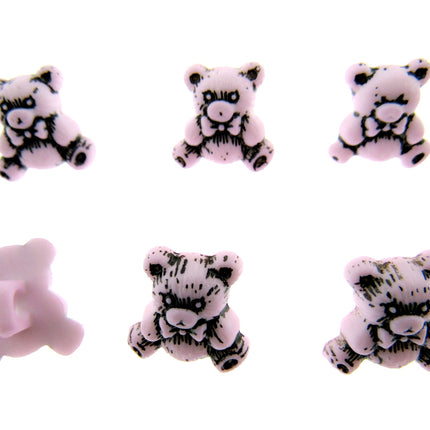 Pastel Teddy Bear Buttons Etched Buttons With Shank 15mm 7 Colours CN9