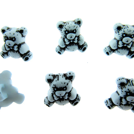 Pastel Teddy Bear Buttons Etched Buttons With Shank 15mm 7 Colours CN9