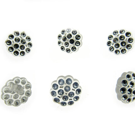 Round Crystal Diamante Button Daisy Flower Shank Button 18mm CX3