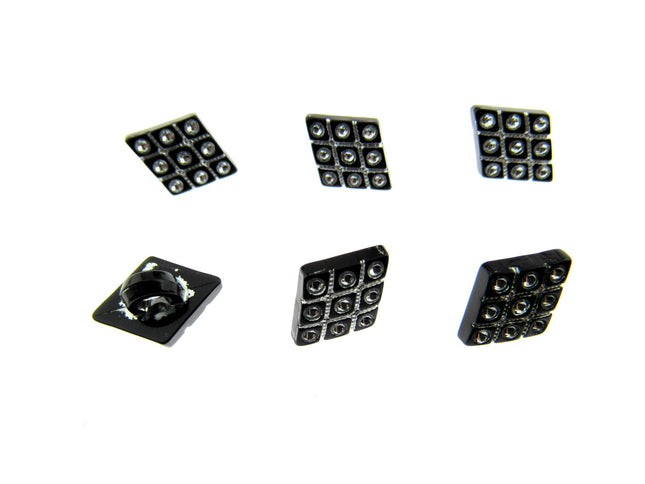Black Diamante Buttons Diamond Shaped Shank Buttons 15mm/18mm/20mm - CX2