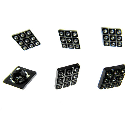 Black Diamante Buttons Diamond Shaped Shank Buttons 15mm/18mm/20mm - CX2