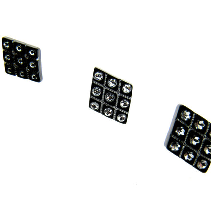 Black Diamante Buttons Diamond Shaped Shank Buttons 15mm/18mm/20mm - CX2