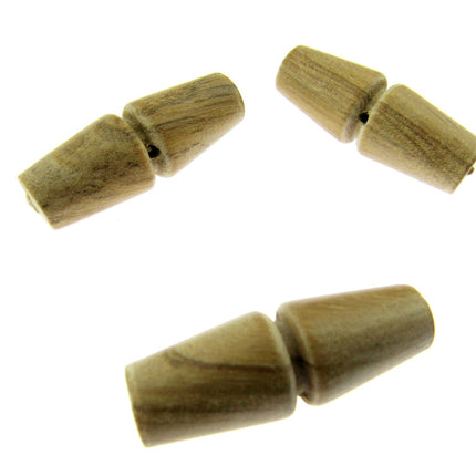 Olive Wood Toggles Made From Olive Wood Single Hole Toggle For Duffle Coats CW10 - ThreadandTrimmings