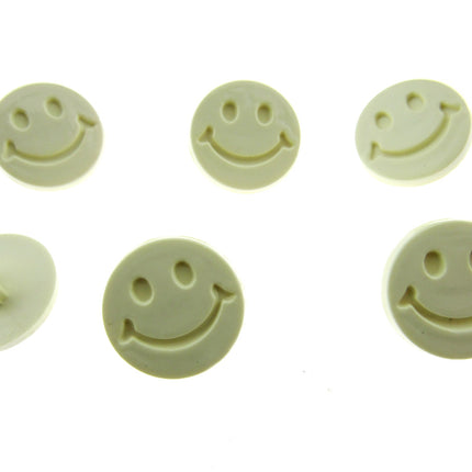 Round Happy Face Buttons 20mm Smiling Face Plastic Button with Shank - (CN32) - ThreadandTrimmings