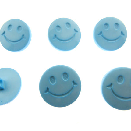 Round Happy Face Buttons 15mm Smiley Face Plastic Button with Shank - (CN32) - ThreadandTrimmings