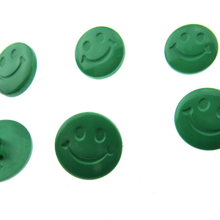 Round Happy Face Buttons 15mm Smiley Face Plastic Button with Shank - (CN32) - ThreadandTrimmings
