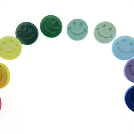 Round Happy Face Buttons 15mm Smiley Face Plastic Button with Shank - (CN32) - ThreadandTrimmings