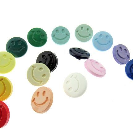 Round Happy Face Buttons 20mm Smiling Face Plastic Button with Shank - (CN32) - ThreadandTrimmings