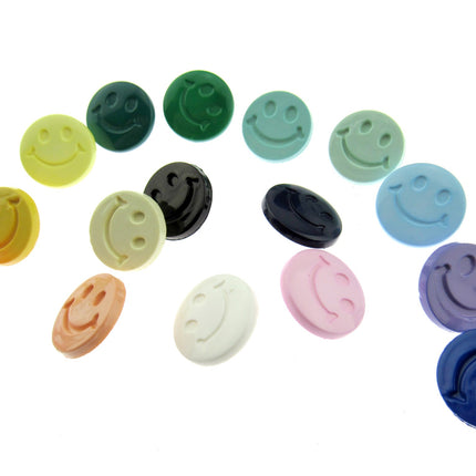 Round Happy Face Buttons 20mm Smiling Face Plastic Button with Shank - (CN32) - ThreadandTrimmings