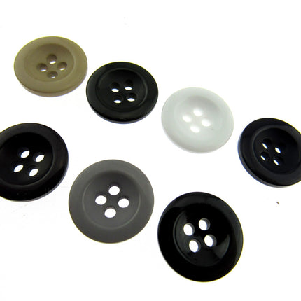 Round Trouser Buttons with Four Holes 18mm (11/16") 7 Colours Available P102 - ThreadandTrimmings