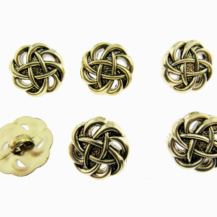 Celtic Style Filigree Button Antique Gold Plastic With Shank 18mm/20mm CX15