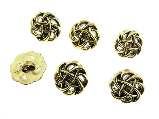 Celtic Style Filigree Button Antique Gold Plastic With Shank 18mm/20mm CX15