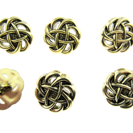 Celtic Style Filigree Button Antique Gold Plastic With Shank 18mm/20mm CX15