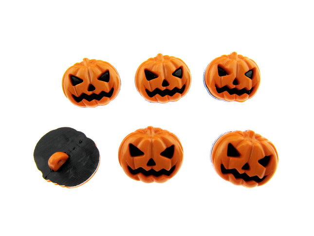 Halloween Pumpkin & Scary Face Buttons - 18mm with Shank - 611428