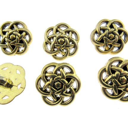 Celtic Style Filigree Button Antique Gold Plastic With Shank 18mm/20mm CX15