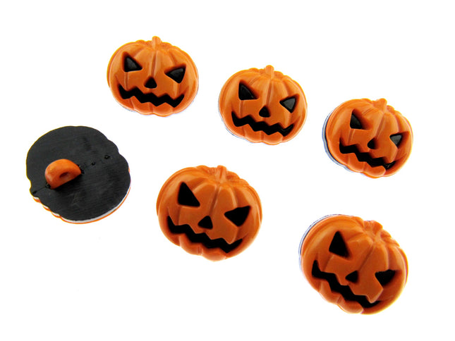 Halloween Pumpkin & Scary Face Buttons - 18mm with Shank - 611428