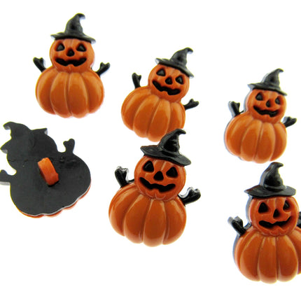 Halloween Pumpkin & Witch Buttons – 25mm with Shank 609540 - ThreadandTrimmings