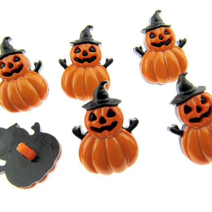Halloween Pumpkin & Witch Buttons – 25mm with Shank 609540 - ThreadandTrimmings