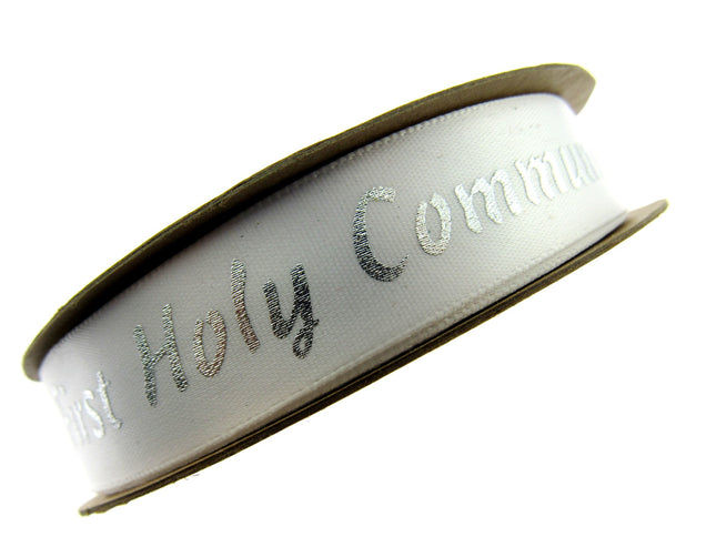 First Holy Communion Ribbon - x 3m Lengths - Silver/Gold - 20mm Wide Last Supper - ThreadandTrimmings