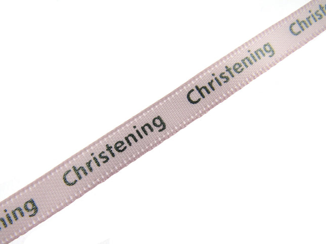 Christening Ribbon - 3m x Blue or Pink Christening Ribbon - 6mm Wide