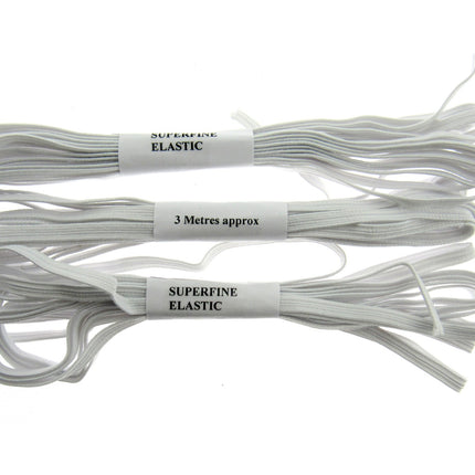Flat Corded Knicker Elastic Bundles 3 x 3m - Approx. 5mm Wide - Superfine - ThreadandTrimmings