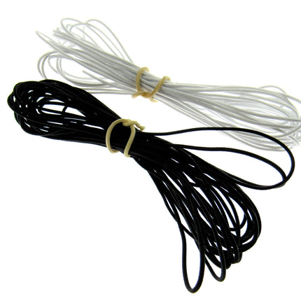 Thin Round Elastic Hat Elastic by Habicraft 1mm 1.5mm 2mm 3mm In Black or White - ThreadandTrimmings