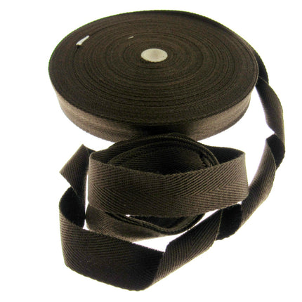 Soft Cotton Rich Herringbone Twill Webbing Strap For Bags - 25mm Wide - ThreadandTrimmings