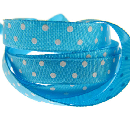 Polka Dot Spotty Satin Ribbon 10mm Ribbon with Woven Edge  8 Colours - ThreadandTrimmings