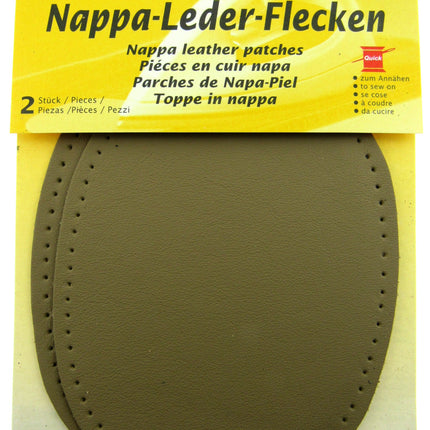 Nappa Leather Patches Sew On Pre Punched Elbows And Knees  10cm x 12.5cm - ThreadandTrimmings