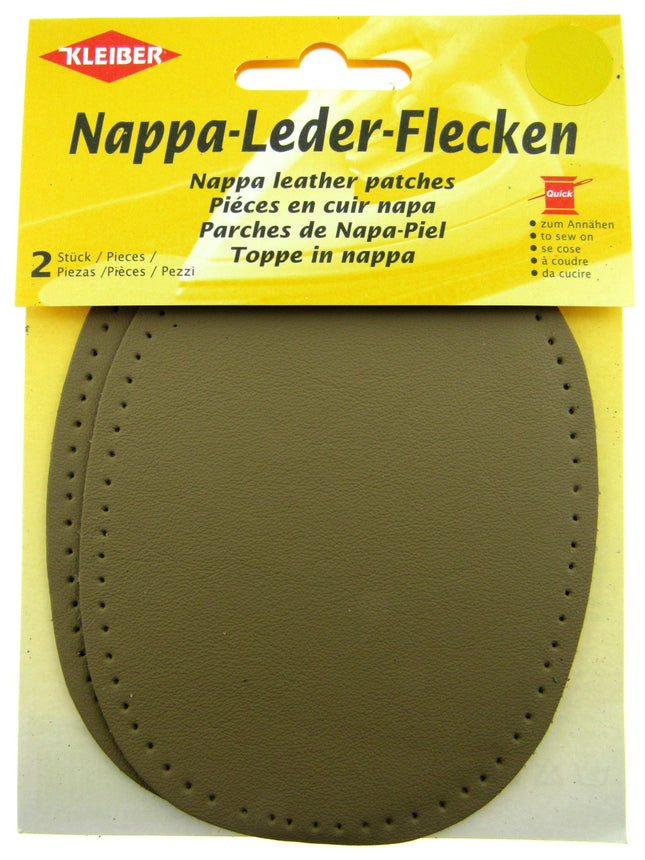 Nappa Leather Patches Sew On Pre Punched Elbows And Knees  10cm x 12.5cm - ThreadandTrimmings