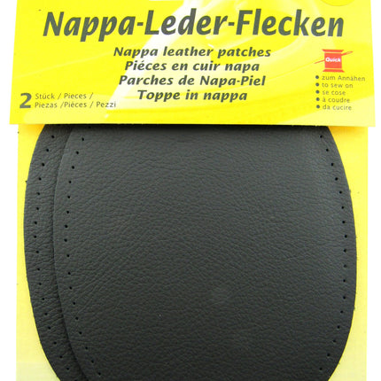 Nappa Leather Patches Sew On Pre Punched Elbows And Knees  10cm x 12.5cm - ThreadandTrimmings