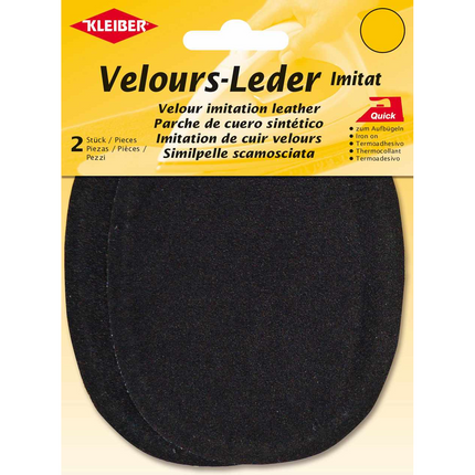 Imitation Leather Patches Iron On Velour by Kleiber - 2 Synthetic Patches - K877 - ThreadandTrimmings