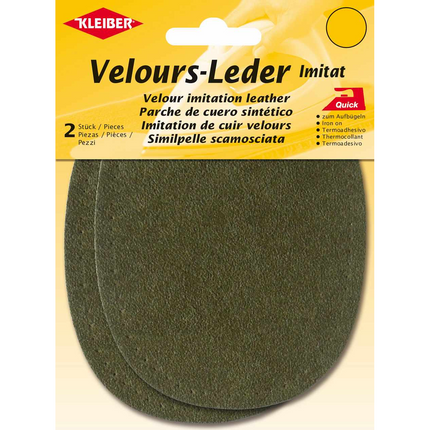 Imitation Leather Patches Iron On Velour by Kleiber - 2 Synthetic Patches - K877 - ThreadandTrimmings