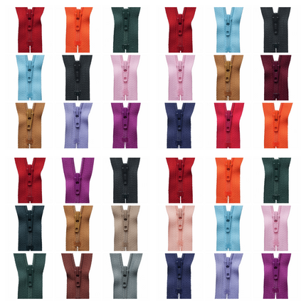 YKK Nylon Zips Closed End Autolock Zips 12", 14" & 16" Choose From 32 Colours - ThreadandTrimmings