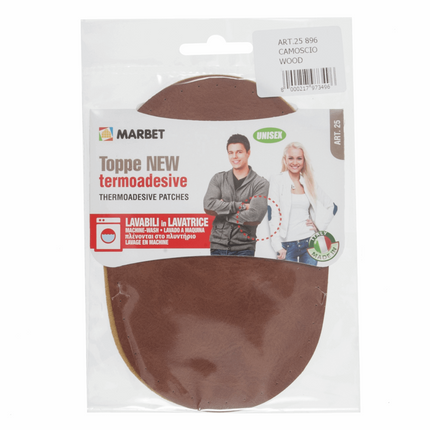 Synthetic Leather Elbow Mending Repair Patches by Marbet - Vinyl Chamois Effect - ThreadandTrimmings