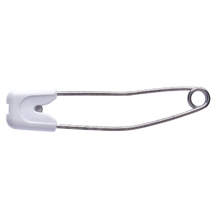 Baby Nappy Pins with Safety Lockable Cap 55mm Long Stainless Steel By Prym - ThreadandTrimmings