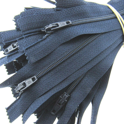 Nylon Closed End Zips 9" - 23cm / 26 Colours / Matching Zip Puller /Trebla Brand