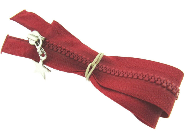 23" Chunky Plastic 2-Way (Two Way) Open End Zip - With Metal Star Puller - ThreadandTrimmings