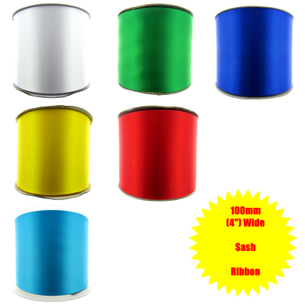 Wide Satin Sash Ribbon - Extra Wide Hen Party Sash Ribbon 2m Length 4 Inch Wide - ThreadandTrimmings