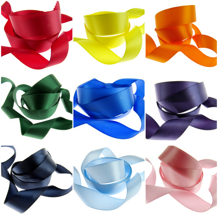 Double Sided Satin Ribbon Woven Edge - 7mm - Choice of 27 Colours, 5m, 50m - ThreadandTrimmings