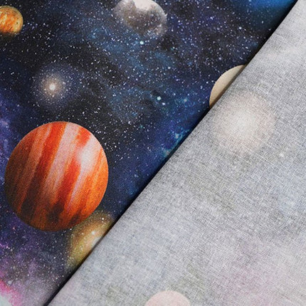 Cotton Fabric with Digitally Printed Planet Universe Theme 59" Wide 100% Cotton - ThreadandTrimmings