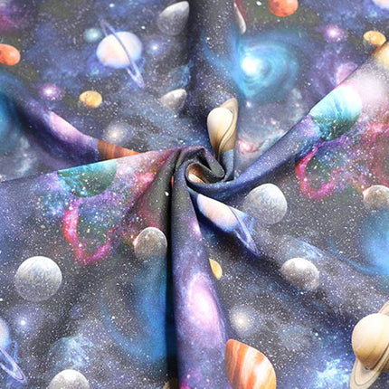 Cotton Fabric with Digitally Printed Planet Universe Theme 59" Wide 100% Cotton - ThreadandTrimmings