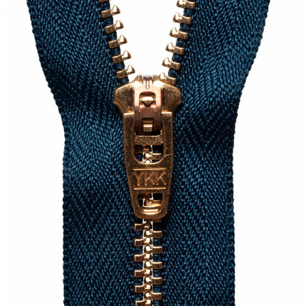 Brass Jean Zips by YKK 7 Colours & 5 Sizes Use For Jeans, Cords & Trousers - ThreadandTrimmings
